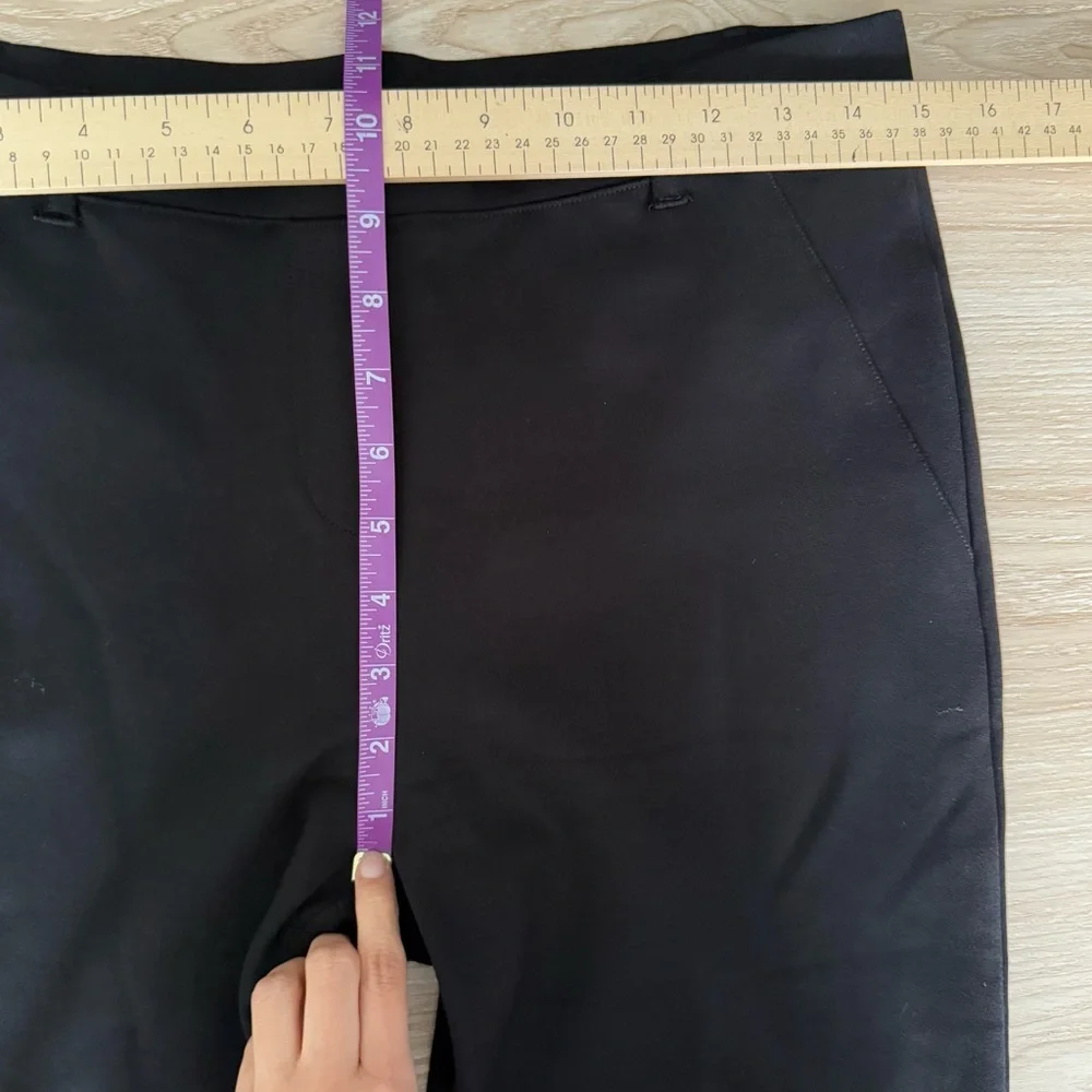 Quince Medium Petite Ultra Stretch Ponte‎ Straight Leg Pants Black Office Career